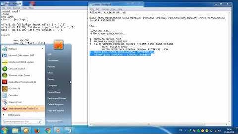 Membuat Program Penjulamahan Sederhana Dengan Bahasa Assembly