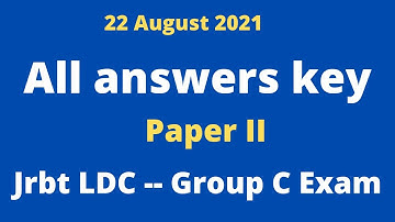 Paper 2 answer key Jrbt Ldc Group C Exam 2021
