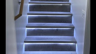 DIY LED lighting under stair treads