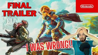 I'VE CHANGED MY MIND ON ZELDA: TEARS OF THE KINGDOM | FINAL TRAILER REACTION