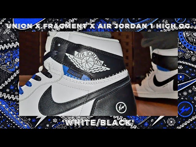 Union x Fragment x Air Jordan 1 High OG 'White/Black' On Feet
