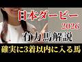 【日本ダービー2026 予想】有力馬徹底解説！現状本命の絶対買いの馬とは？VMは完璧的中！