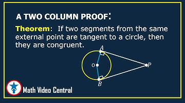 Two Segments from the Same External Point Tangent to a Circle (Proof # 1) | Math Video Central