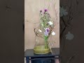 【いけばな技術】剣山無しで水盤に花をいける　真似してみて。　#いけばな  #ikebana #bonsai #やってみた #howto