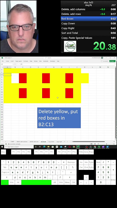 Excel obstacle course level 3 world record. #excel #speedrun #exceltips