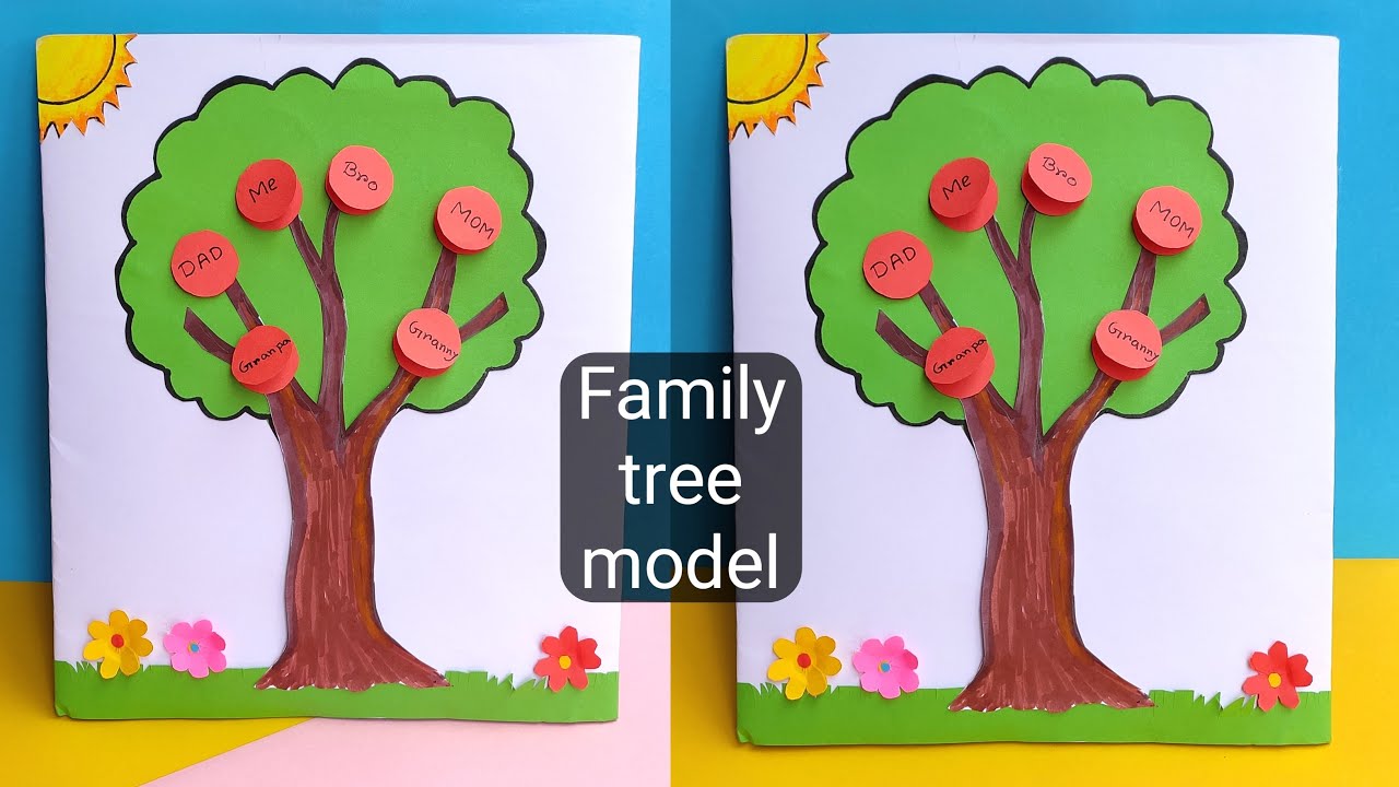 How to make family tree model step by step | Family tree model making ...