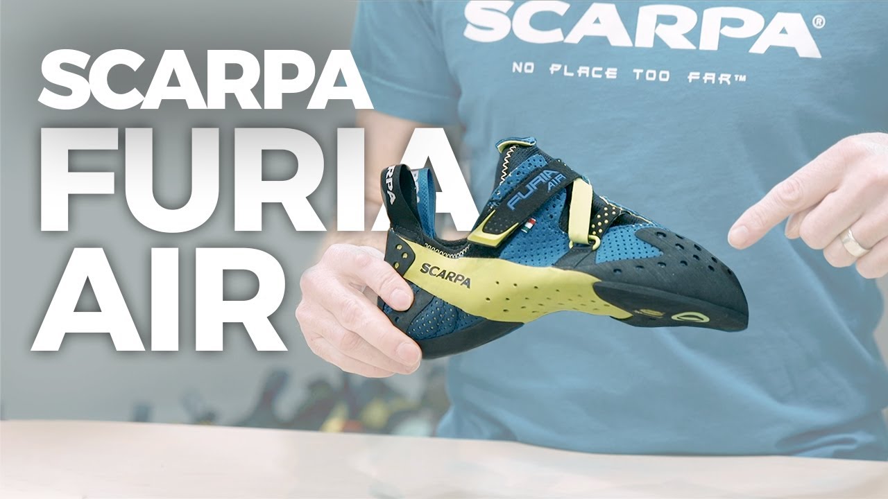  SCARPA Furia Air Rock Climbing Shoes for Sport Climbing and  Bouldering - Specialized Performance for Sensitivity and Breathability -  Baltic Blue/Yellow - 5-5.5