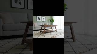 Handmade walnut coffee table with beveled edges, bottom shelf for storage,tapered legs #coffeetable