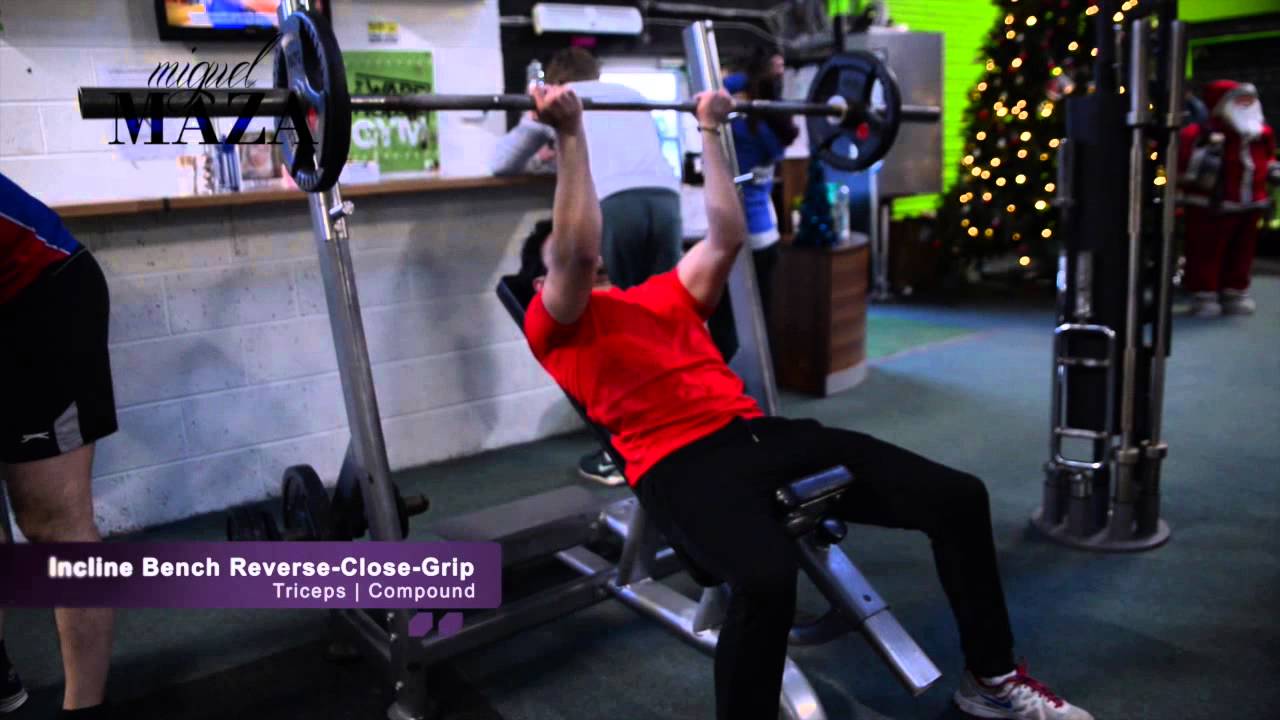 Incline Bench Press Close Grip Reverse Grip Triceps - YouTube