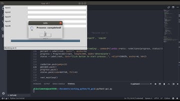 python tkinter gui - progress + status updating bar