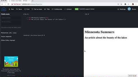 1.3 Using JSFiddle to Create a Simple Web Page