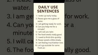 Daily Use Sentences Easy English Learning