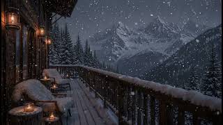 Cozy Snowy Balcony in the Mountains ❄️ Winter Wind Sounds & Deep Sleep Meditation screenshot 2