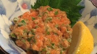 「サーモンなめろう」作り方