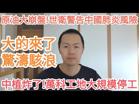 中植系摊牌！万科工地爆大规模停工！郑州烂摊子！原油大崩盘来了！WHO突然警告中国肺炎！中国经济衰退.经济危机.楼市危机.债务危机.财政危机.深圳.碧桂园.恒大.银行.保险.信托.润.习近平.沙特.