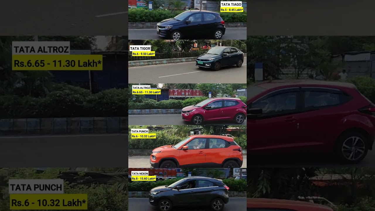 TATA MOTORS CAR LOOK COMPARISON|TIAGO,TIGOR,ALTROZ,PUNCH,NEXON