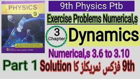 9th Physics Ptb Chapter #3 Dynamics Exercise Problems(Numericals) Solution 3.6,3.7,3.8,3.9,3.10