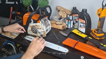 How to remove the bar and chain of a Stihl chainsaw. #stihlchainsaw #chainsaw #ms170 #stihlms170