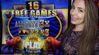 BUFFALO DIAMOND 16 FREE GAMES at 3X in Las Vegas! screenshot 3