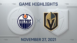 NHL Highlights | Oilers vs. Golden Knights - Nov. 27, 2021