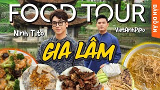 FOOD TOUR GIA LÂM // Cỗ cổ truyền Bát Tràng, cháo lòng ngon, mì trộn cay 30k với @vietanhpipo