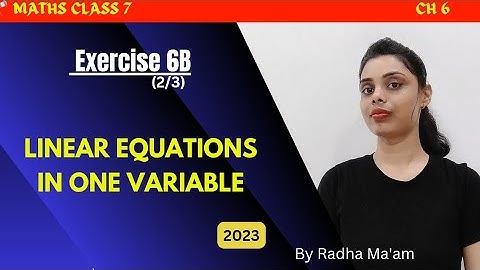 Linear Equations in One Variable || Class 7 Perfect Maths By Radha Ma