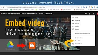 how to embed video from google drive to blogger