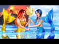 Hot vs cold mermaid  fire vs icy challenge by fun2u