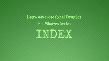 Index Match Excel 2013 Formulas Series Video 3