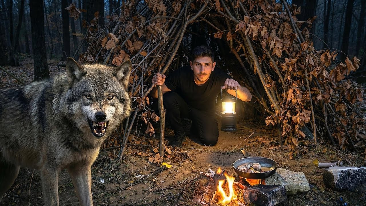 Escape Wolves I Created a Secret Shelter in the Forest to Escape Wolf Attacks - YouTube