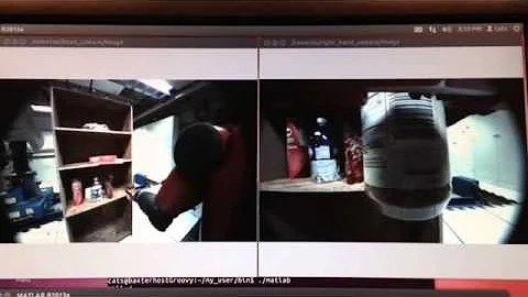 Baxter teleoperated by JamBoxx to retrieve item from shelf (Head Camera and Hand Camera Views)