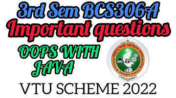 VTU 2022 Scheme 3rd Sem BCS306A Important questions #rd_creation1416