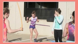 DOING OUR GYMNASTICS WARMUP OUTSIDE | Flippin' Katie
