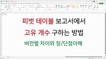 피벗 테이블 보고서에서 고유 개수 구하는 방법