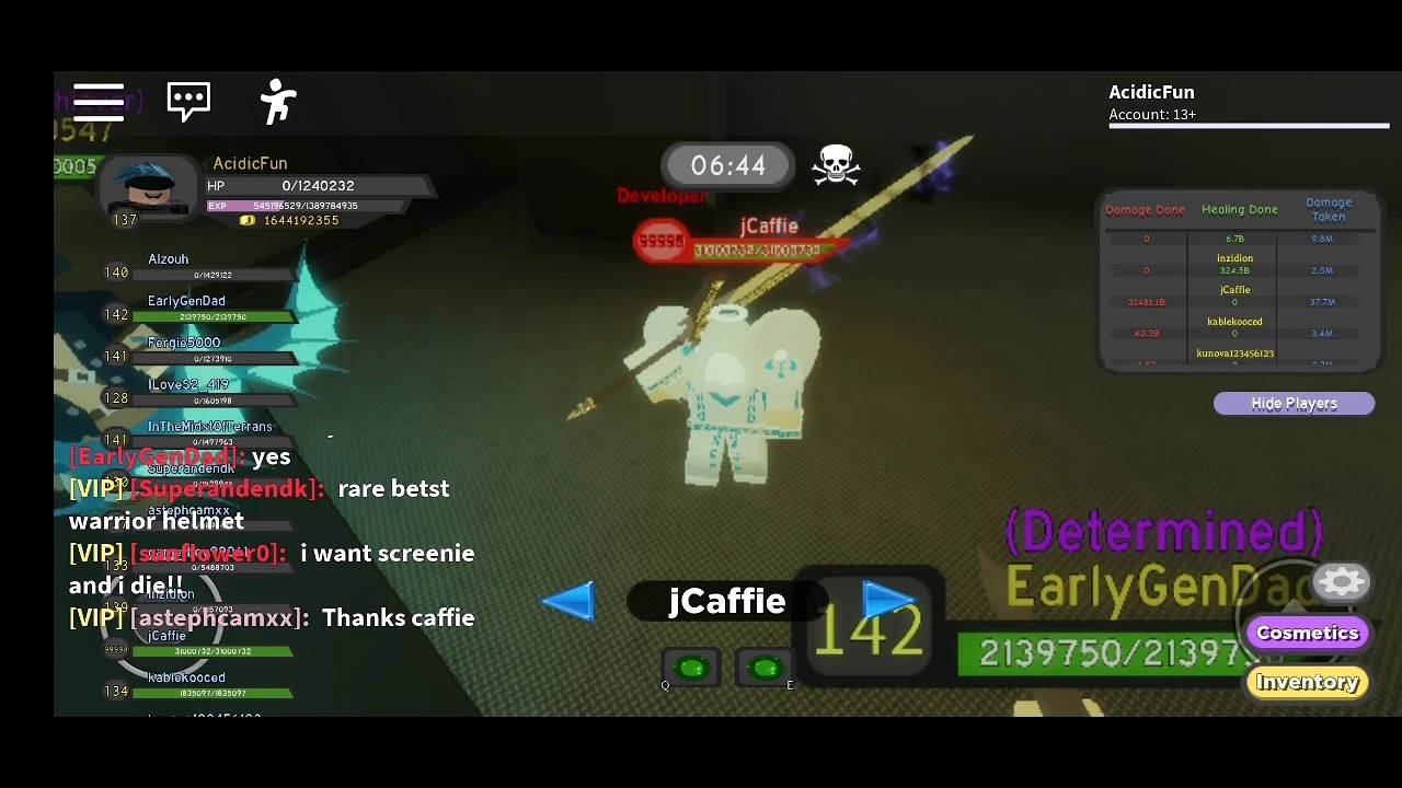 The actual carry in ss by j caffie Dungeon quest.