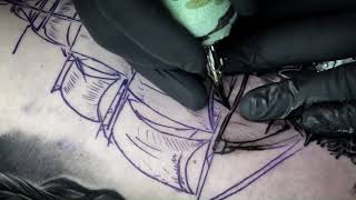 Neptuno & Ship tattoo Timelapse