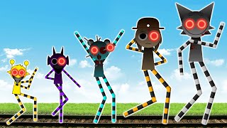 踏切アニメ】卵と超いたずらチーム 🐶🐸🐼 Sprunki Incredibox as