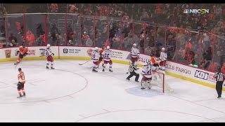 Flyers vs Rangers, end of 2 period (Raffl, Simmonds and Giroux). 04 jan 17.