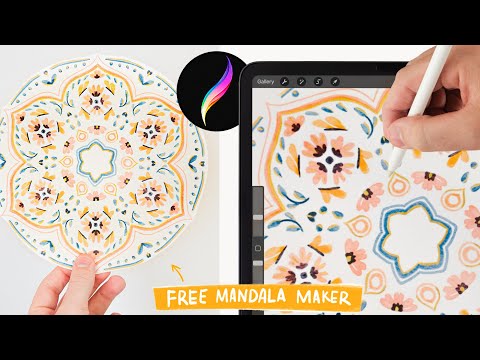 How to draw Mandalas in procreate (the easy way). FREE mandala maker tool for procreate