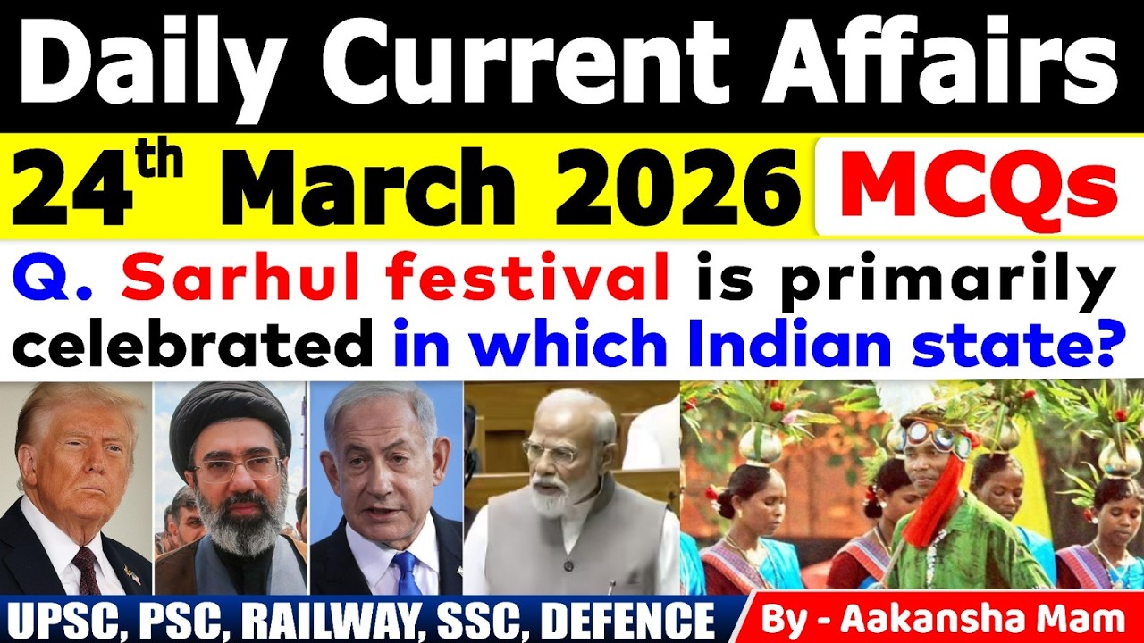 24th March 2026 Current Affairs 🔥 | Daily MCQs | Today’s Most Important ...