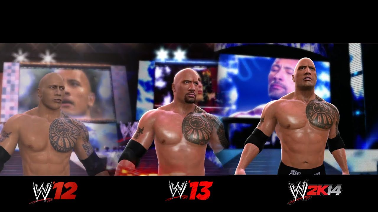 WWE GAMES Comparison The Rock WWE'12, WWE'13 and WWE2K14