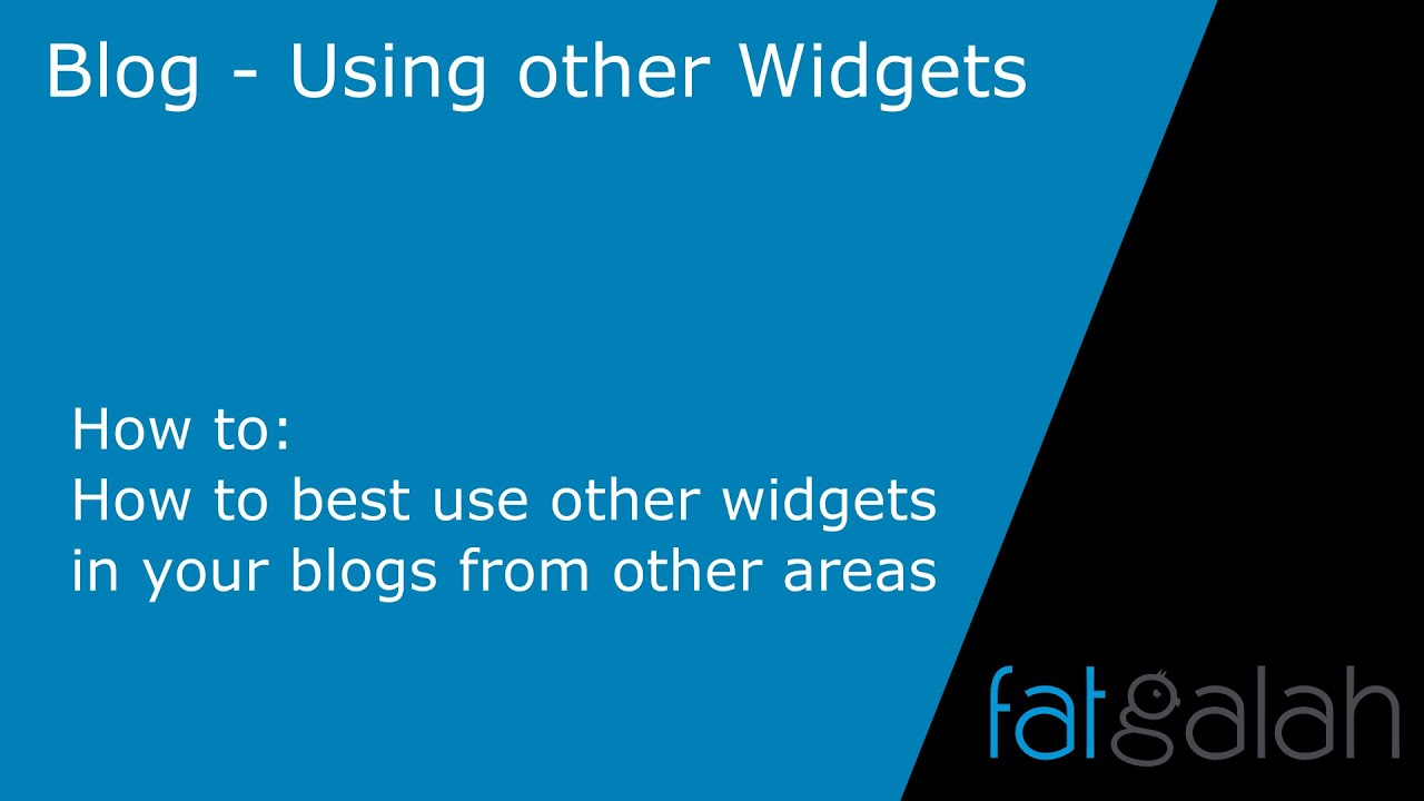 Blog or Content using other widgets - YouTube