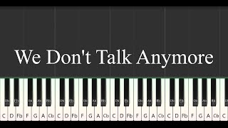 We Don't Talk Anymore Piano