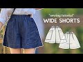 Diy easy wide shorts wpockets with pdf sewing pattern