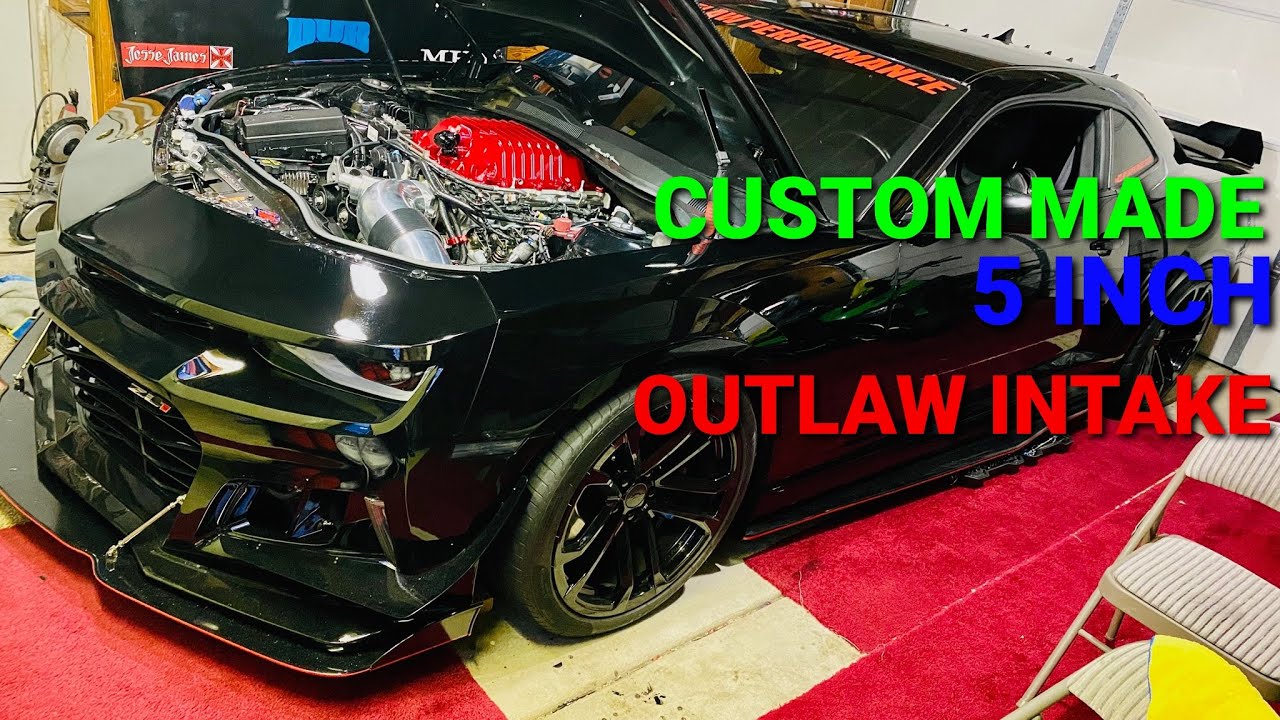 CAMARO COLD AIR INTAKE! 5 INCH CUSTOM MADE. OUTLAW INTAKE - YouTube