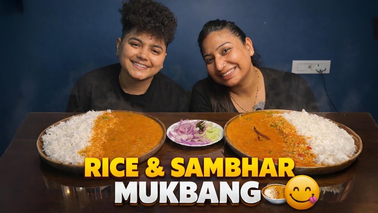 ASMR Eating Rice & Sambhar Mukbang