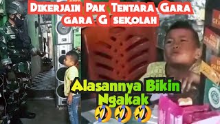 Viral! Video Lucu Anak Kecil di Kerjain Pak Tentara Gara gara Nggak Sekolah 🤣🤣🤣