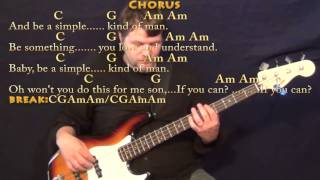 Simple Man (Lynyrd Skynyrd) Bass Guitar Cover Lesson with Chords/Lyrics chords