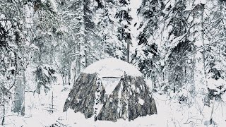 -30C WINTER CAMPING in a FROZEN TENT ALONE