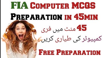 Computer preparation for FIA test | FIA computer mcqs preparation in 1 video